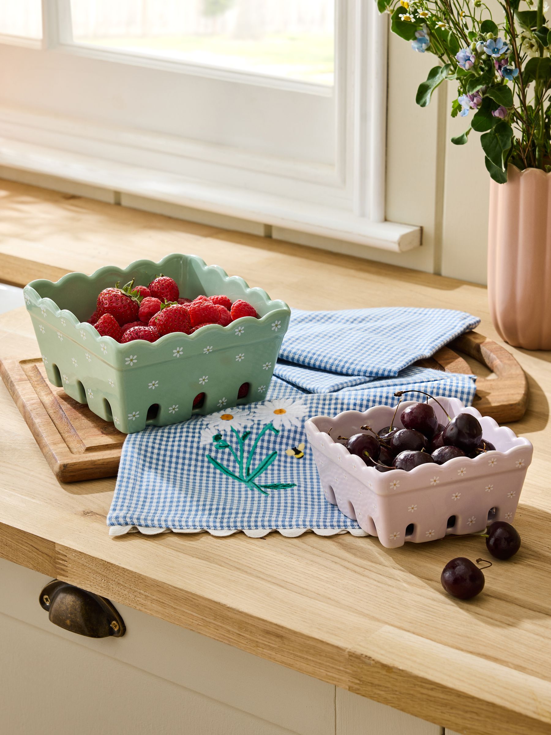 Buy Set of 2 Green Maisie Berry Basket Crate from Next USA