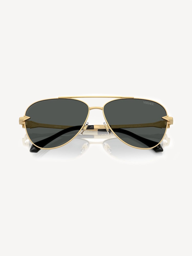 Versace Gold Ve2283 Pilot Sunglasses - Image 5 of 5