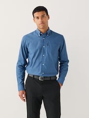 Denim Blue Regular Fit Oxford Long Sleeve Shirt - Image 1 of 8