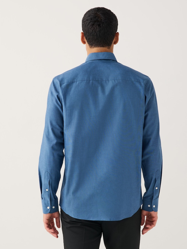 Denim Blue Regular Fit Oxford Long Sleeve Shirt - Image 2 of 8