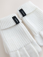smALLSAINTS Cream Diamanté Beanie and Gloves Set - Image 4 of 4