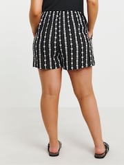 Simply Be Black Embroidered Linen Wrap Skirt - Image 2 of 4
