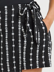 Simply Be Black Embroidered Linen Wrap Skirt - Image 3 of 4