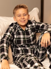 Cyberjammies Black Minijammies Long Sleeve Check 100% Cotton Pyjamas Set - Image 3 of 4