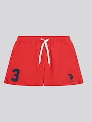 U.S. Polo Assn. Red Mens Player 3 Swim Shorts - Image 1 of 5