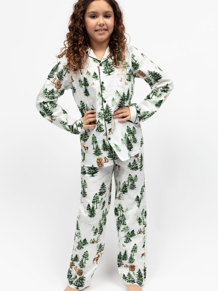 Cyberjammies Green Minijammies Printed Long Sleeve 100% Cotton Pyjamas Set - Image 1 of 4