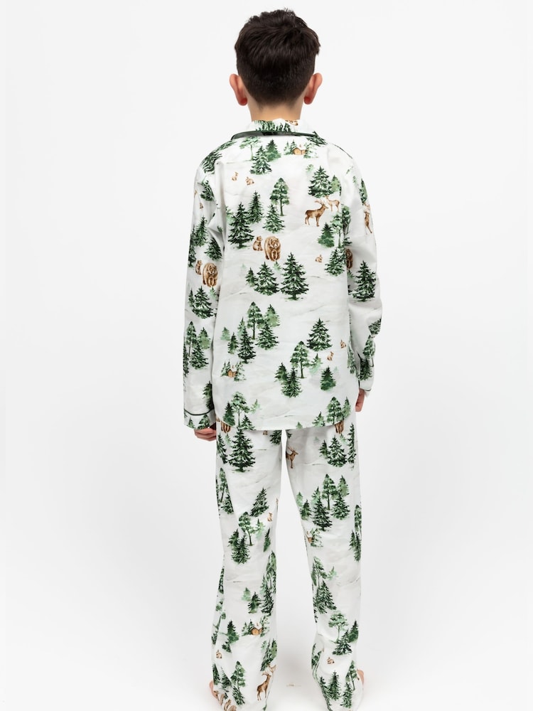 Cyberjammies Green Minijammies Printed Long Sleeve 100% Cotton Pyjamas Set - Image 2 of 4