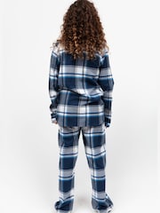 Cyberjammies Blue Minijammies Long Sleeve Check 100% Cotton Pyjamas Set - Image 2 of 4
