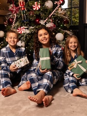 Cyberjammies Blue Minijammies Long Sleeve Check 100% Cotton Pyjamas Set - Image 3 of 4