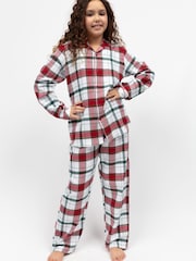Cyberjammies Red Minijammies Long Sleeve Check 100% Cotton Pyjamas Set - Image 1 of 4