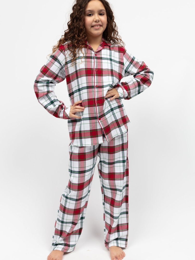 Cyberjammies Red Minijammies Long Sleeve Check 100% Cotton Pyjamas Set - Image 1 of 4