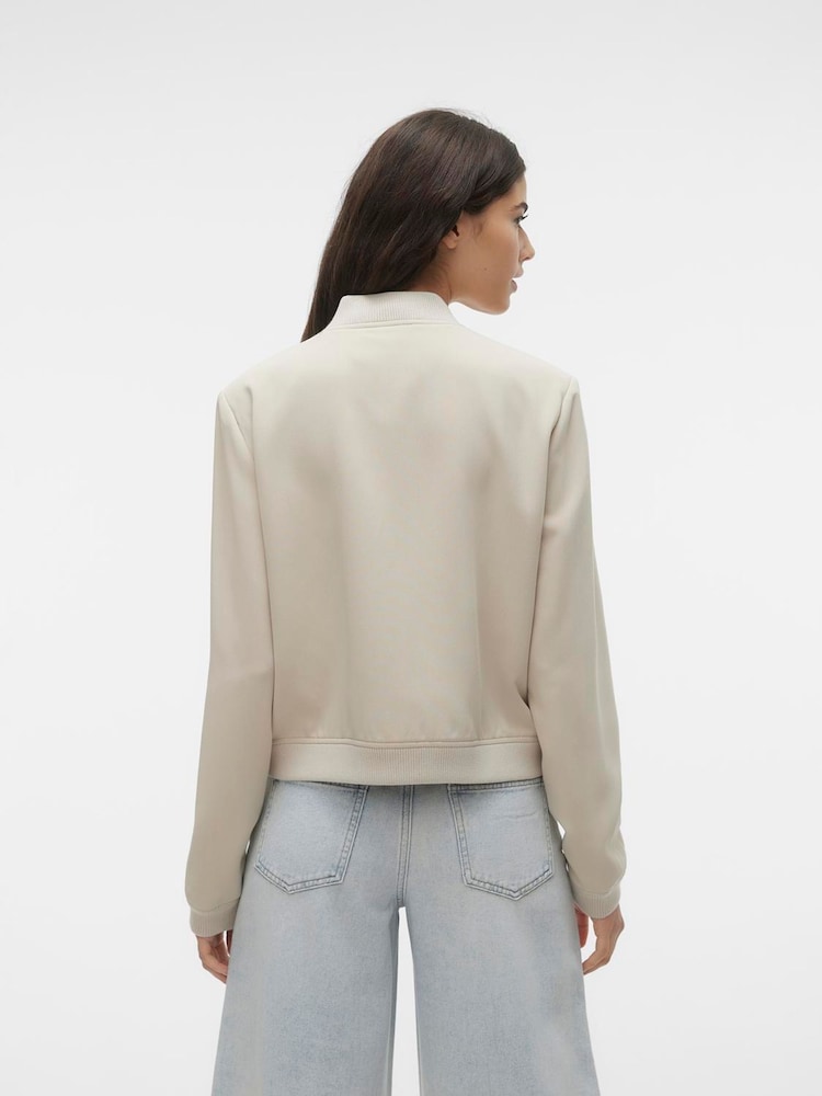 VERO MODA Cream Bomber Jacket - Image 2 of 5