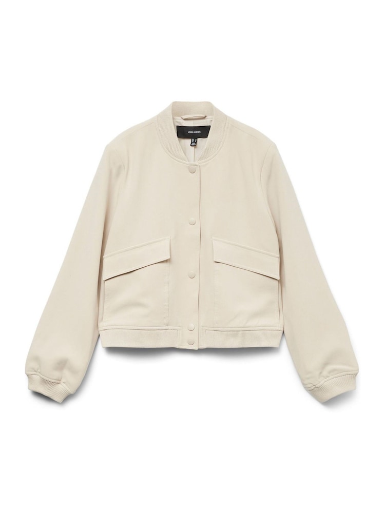 VERO MODA Cream Bomber Jacket - Image 5 of 5