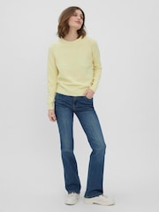VERO MODA Buttermilk Yellow Round Neck Knitted Jumper - Image 2 of 5
