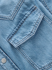 Mid Blue and Khaki Green Oversized Denim Shirts 2 Pack - Image 5 of 7