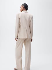 Mango Cream Straight Fit Suit Trousers - Image 2 of 7