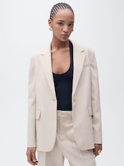 Mango Cream Straight Fit Suit Trousers - Image 4 of 7