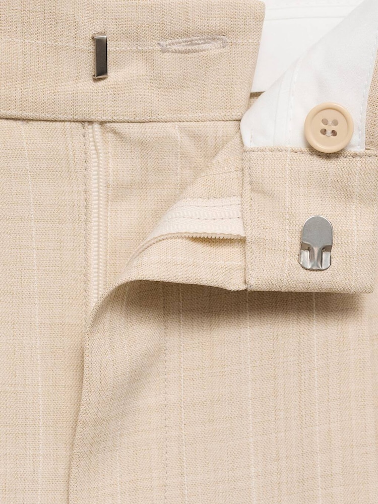 Mango Cream Straight Fit Suit Trousers - Image 7 of 7