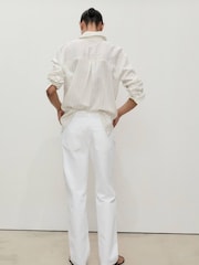 Mango White Mid-Rise 100% Cotton Straight Jeans - Image 3 of 6