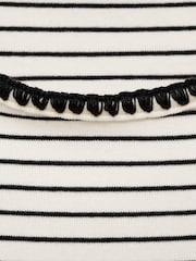 Mango Cream Stripe Contrast Trim T-Shirt - Image 6 of 6