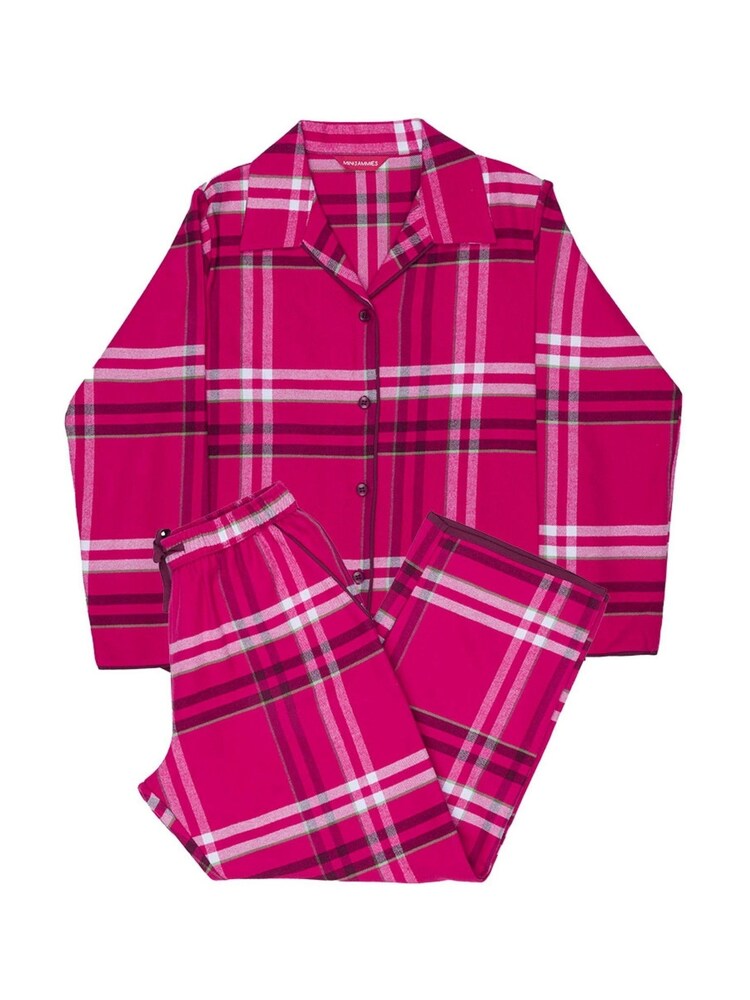 Cyberjammies Pink Minijammies Long Sleeve Check 100% Cotton Pyjamas Set - Image 4 of 4
