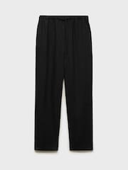 Mango Black Linen Straight Leg Trousers - Image 5 of 6
