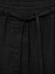 Mango Black Linen Straight Leg Trousers - Image 6 of 6