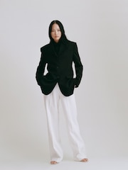 Mango Cream Straight Low Rise Suit Trousers - Image 3 of 5