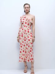 Mango Cream Floral Ruffled Maxi Dress - Image 1 of 7