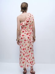 Mango Cream Floral Ruffled Maxi Dress - Image 2 of 7