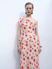 Mango Cream Floral Ruffled Maxi Dress - Image 3 of 7