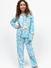Cyberjammies Blue Minijammies Printed Long Sleeve 100% Cotton Pyjamas Set - Image 1 of 4