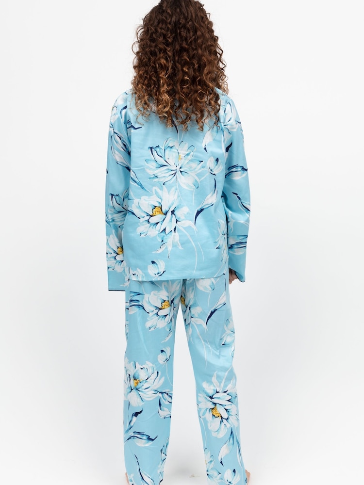 Cyberjammies Blue Minijammies Printed Long Sleeve 100% Cotton Pyjamas Set - Image 2 of 4