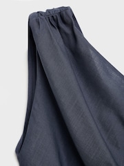 Mango Blue Asymmetrical Gathered Dress - Image 7 of 7