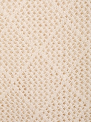 Mango Cream Openwork Knit Crochet Cotton Sweater - Image 7 of 7