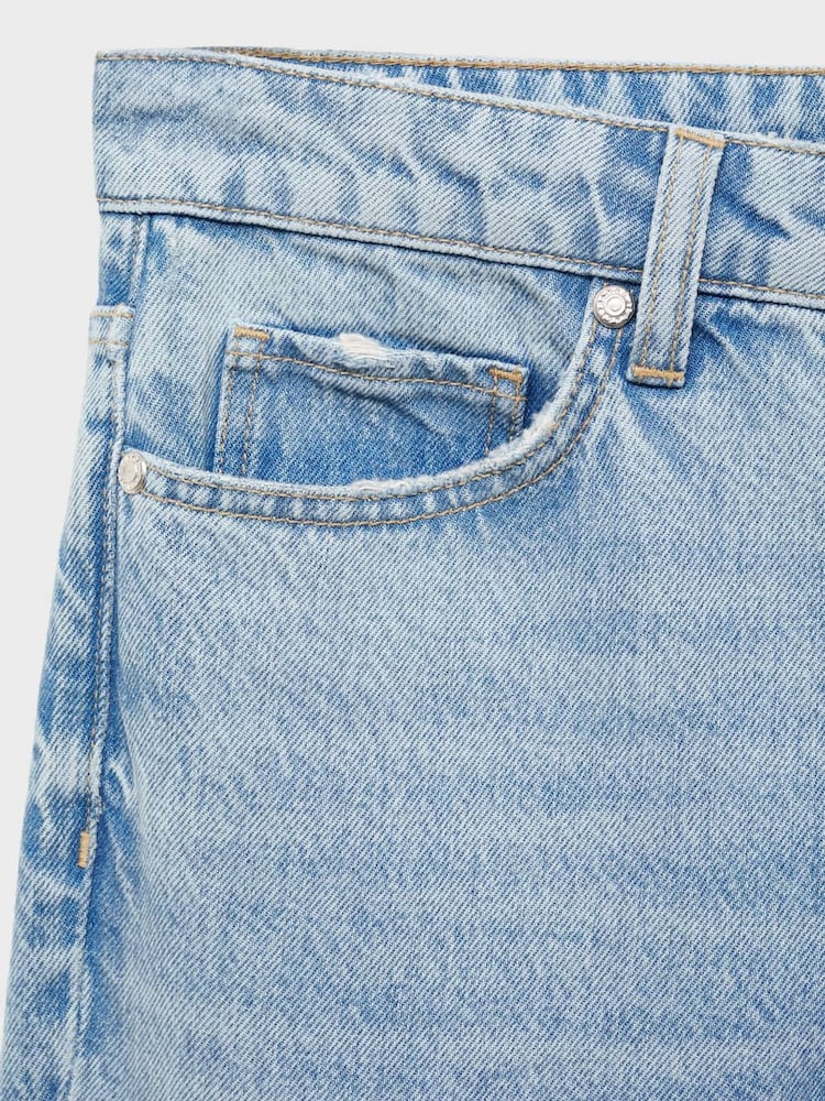 Mango Blue Mid Rise Straight Jeans - Image 4 of 4 Mango Blue Mid Rise Straight Jeans - Image 4 of 4