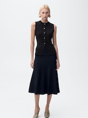 Mango Black Fine Knit Waistcoat - Image 1 of 6
