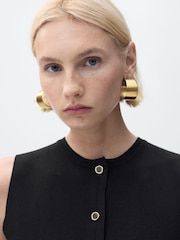 Mango Black Fine Knit Waistcoat - Image 4 of 6