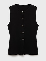 Mango Black Fine Knit Waistcoat - Image 5 of 6