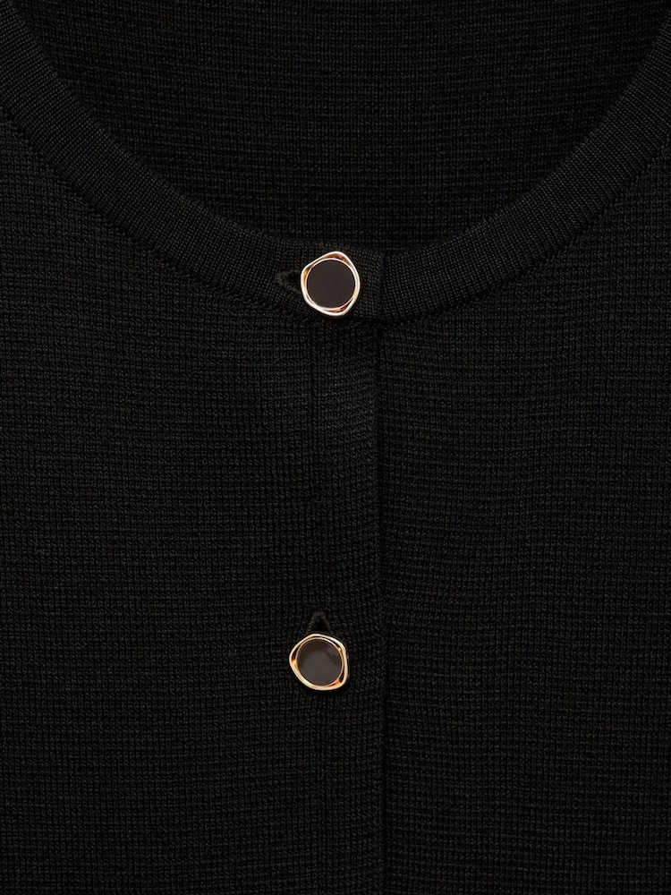 Mango Black Fine Knit Waistcoat - Image 6 of 6