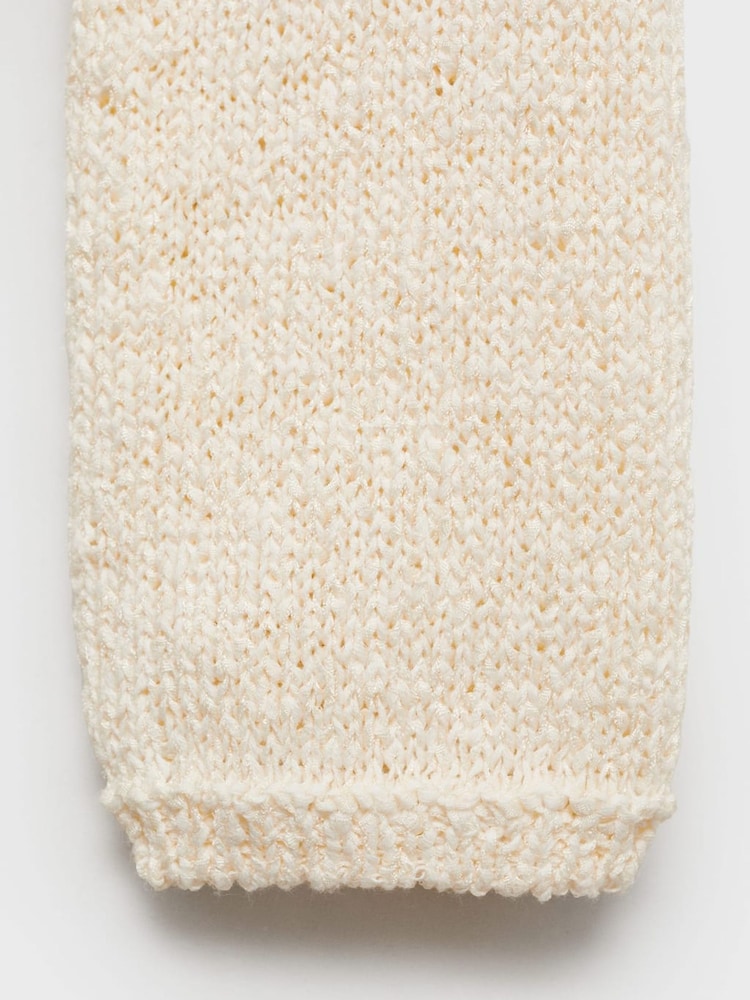 Mango Cream Round Neck Crochet Sweater - Image 5 of 5 Mango Cream Round Neck Crochet Sweater - Image 5 of 5