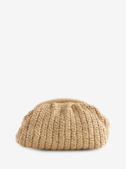 Mango Brown Jute Clutch Bag - Image 1 of 4