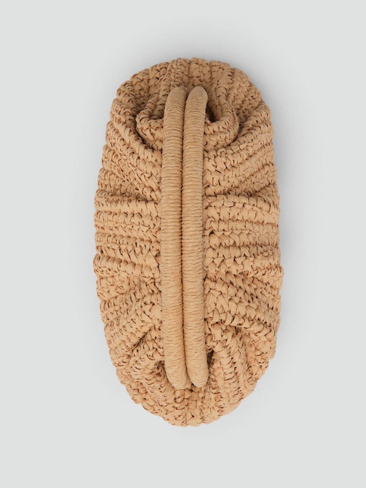 Mango Brown Jute Clutch Bag - Image 2 of 4
