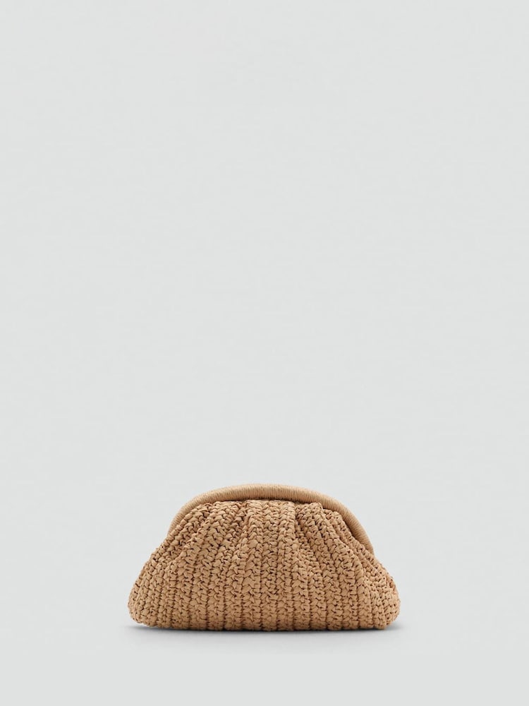 Mango Brown Jute Clutch Bag - Image 4 of 4