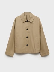 Mango Brown Collared Short Trench Coat - Image 5 of 6