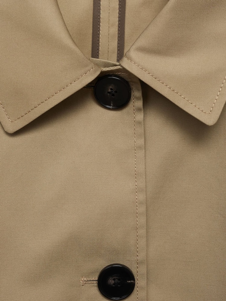Mango Brown Collared Short Trench Coat - Image 6 of 6
