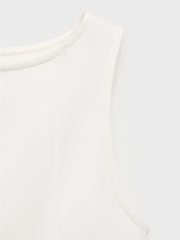Mango White A-Line Boat Neck Fit & Flare Peplum Blouse - Image 6 of 6