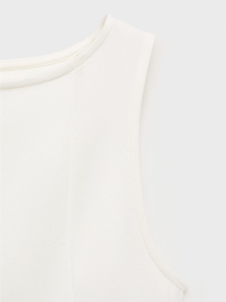 Mango White A-Line Boat Neck Fit & Flare Peplum Blouse - Image 6 of 6