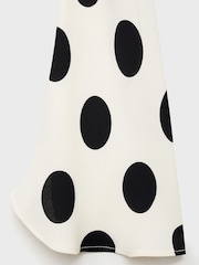 Mango Cream Flare Sleeve Polka Dot Dress - Image 6 of 6