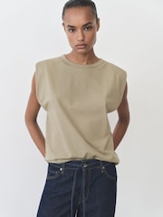 Mango Green Short Sleeve Cotton Top - Image 1 of 6